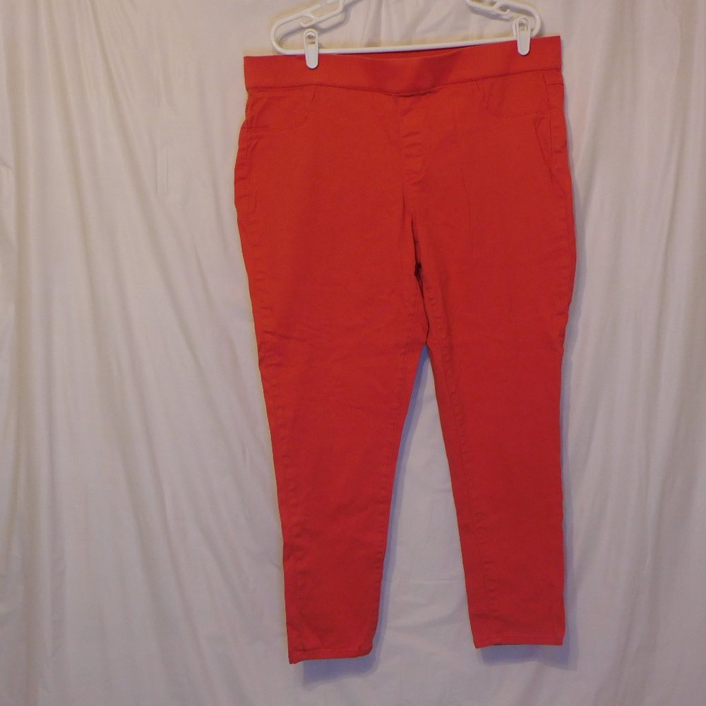 Denim 24/7 Red Jeggings, 22W Elastic Waist